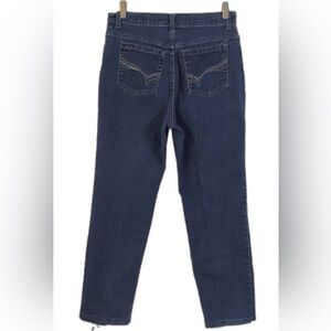 Gloria Vanderbilt Amanda Sz 8 Women’s Stretch Dark Denim Jeans Straight Leg
